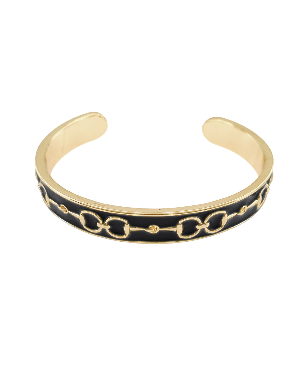 Horsebit Color Coated Cuff - Black