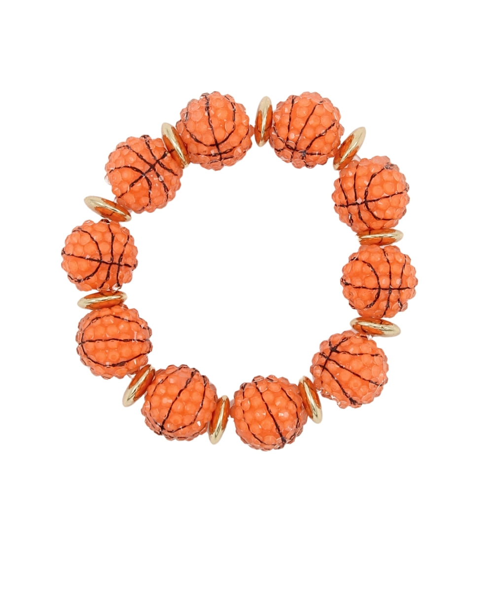 Sports Ball & Disk Bracelet - Basketball/Orange