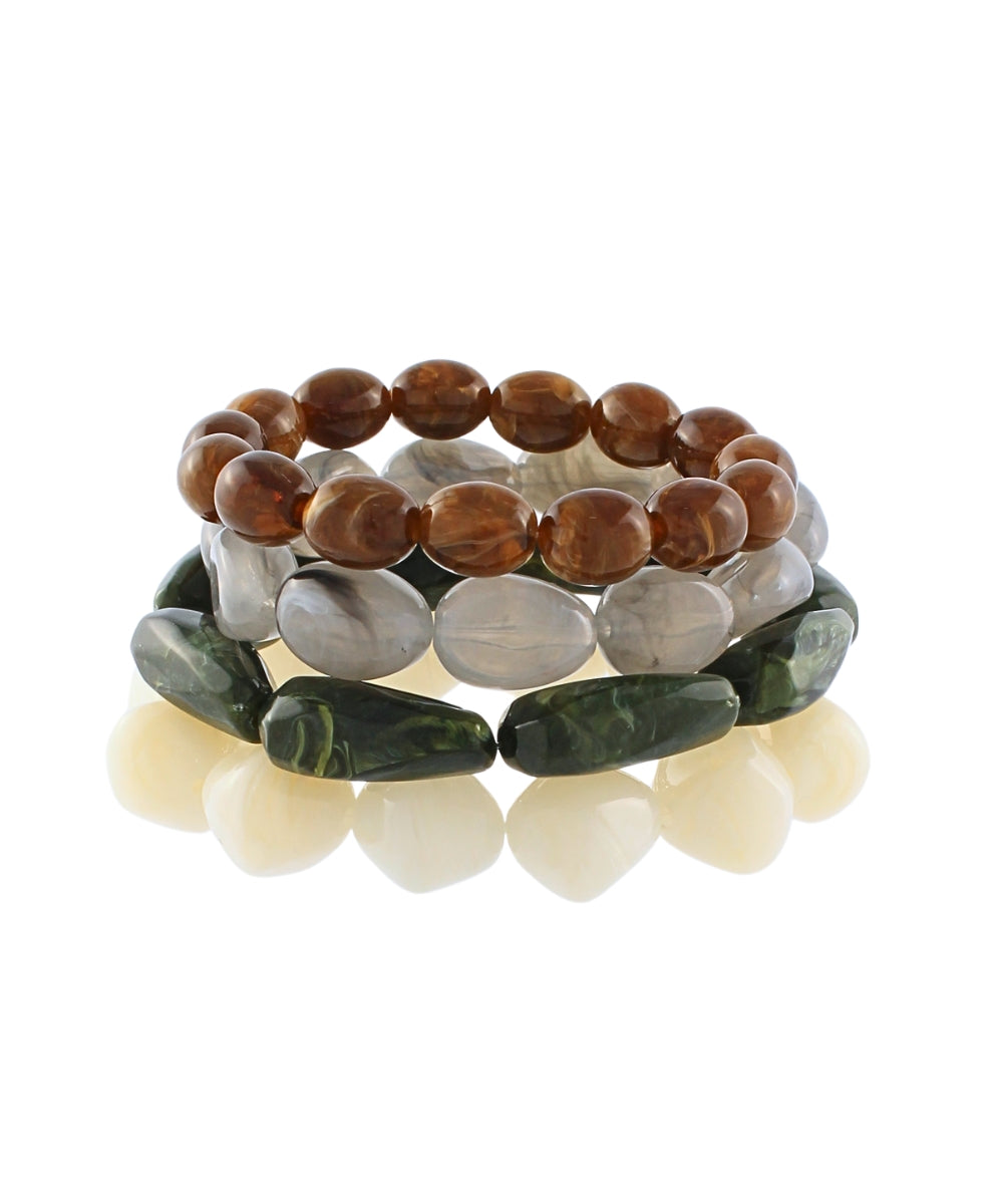 4 Row Marble Nugget Bracelet - Multi