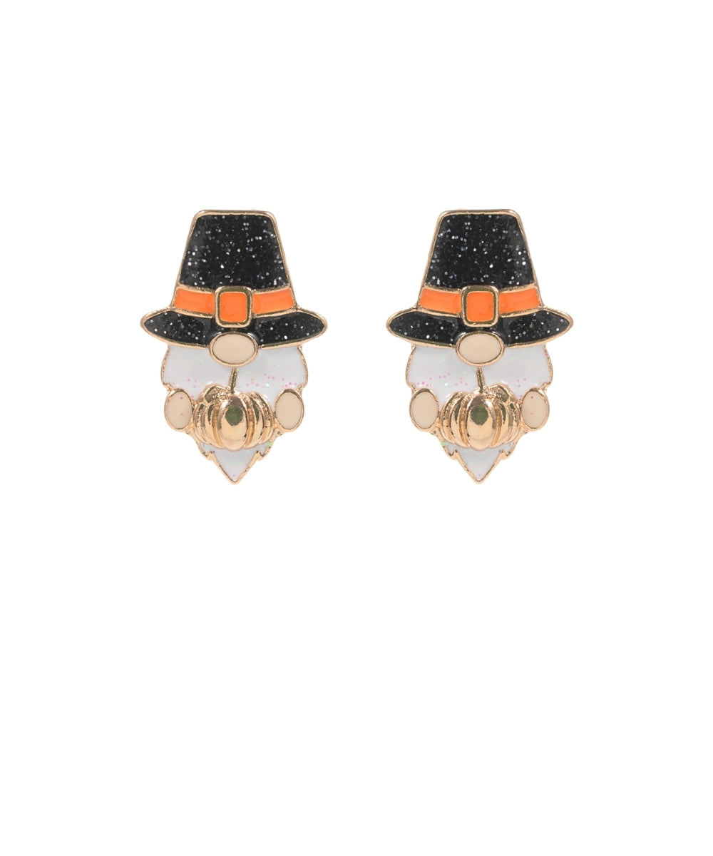 Halloween Gnoum w/Pumpkin Earrings - Multi