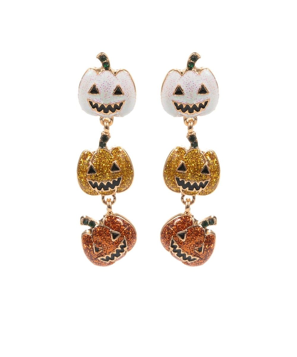 Halloween 3 Pumpkin Earrings - Multi