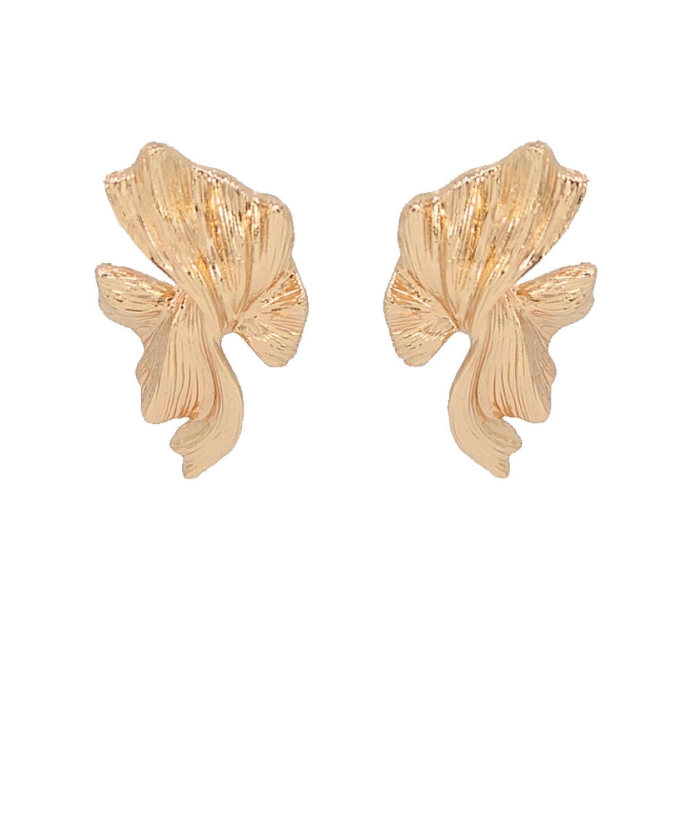 Textured Geometric Earrings - Gold