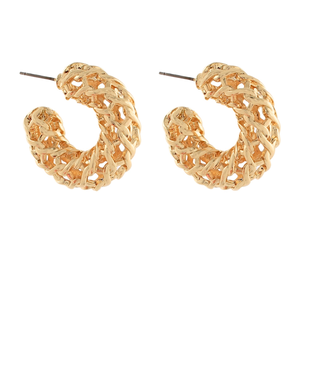 Woven Texture Hoop Earrings