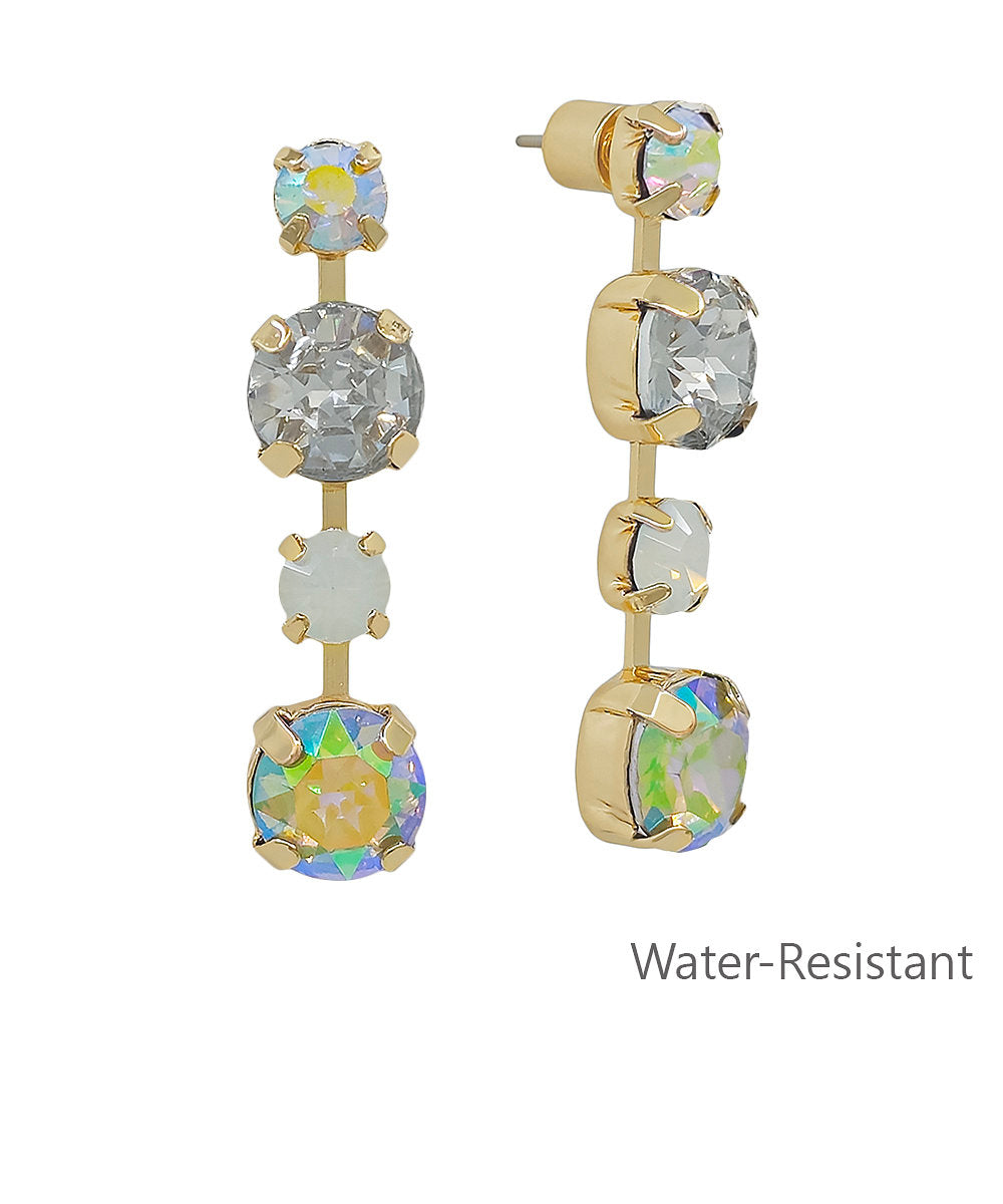4 Crystal Linear Earrings - Clear/AB