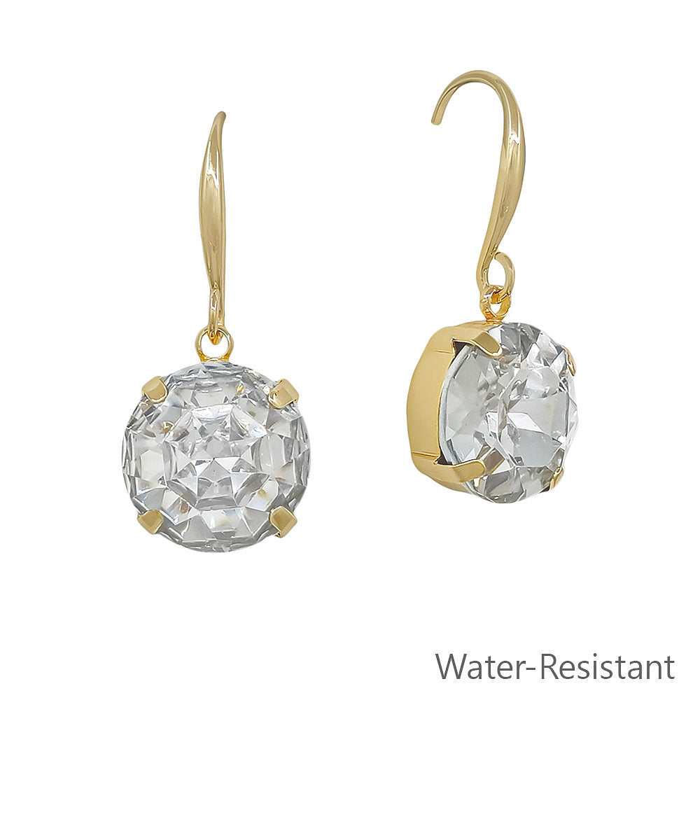 14mm Crystal Dangle Earrings - CLear