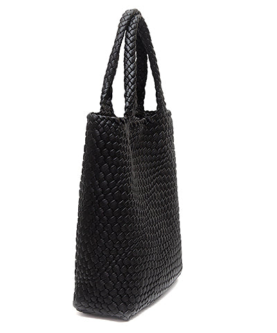 Woven Textured Leather Tote Bag