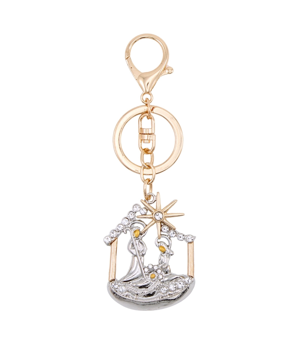 Christmas Nativity Scene Keychain - Twotone