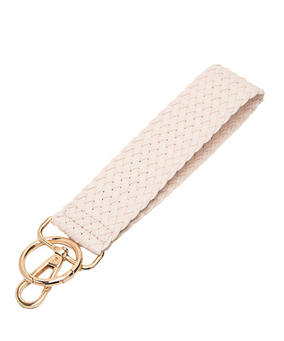 Woven Leather Wristlet Keychain
