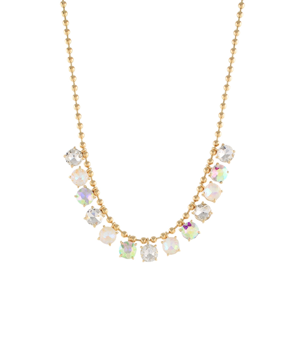Round Glass & CCB Ball Chain Necklace