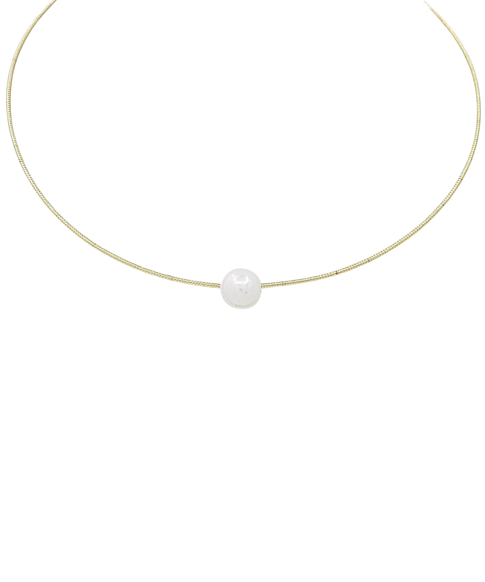 Baroque Pearl Wire Choker - Gold
