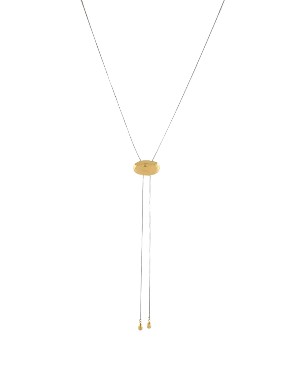 Bean Shape Necklace - Twotone