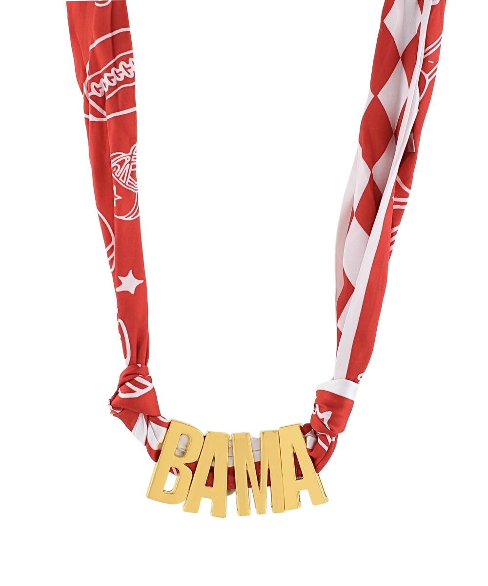 GAMEDAY BAMA Scarf Necklace - Burgundy/White