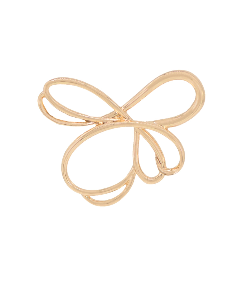 Geometirc Butterfly Wire Brooch Pin - Gold