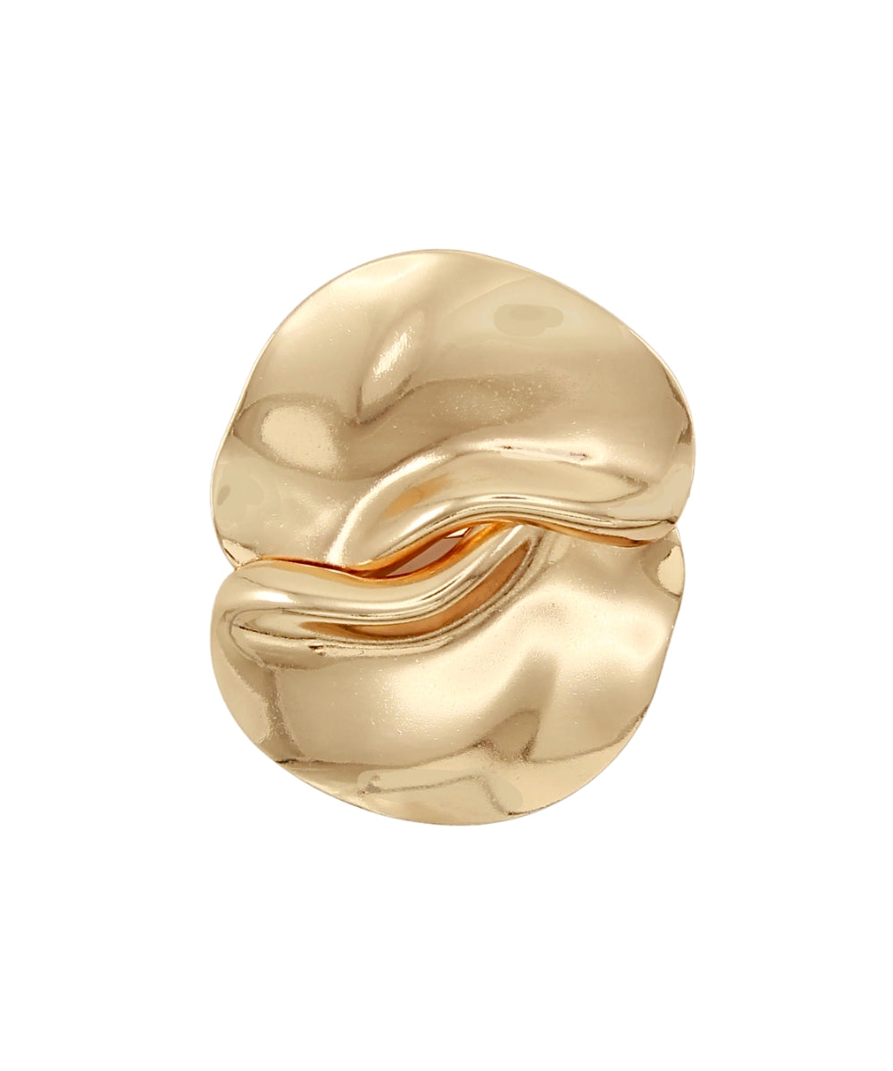 Geometric Oval Brooch Pin - Gold