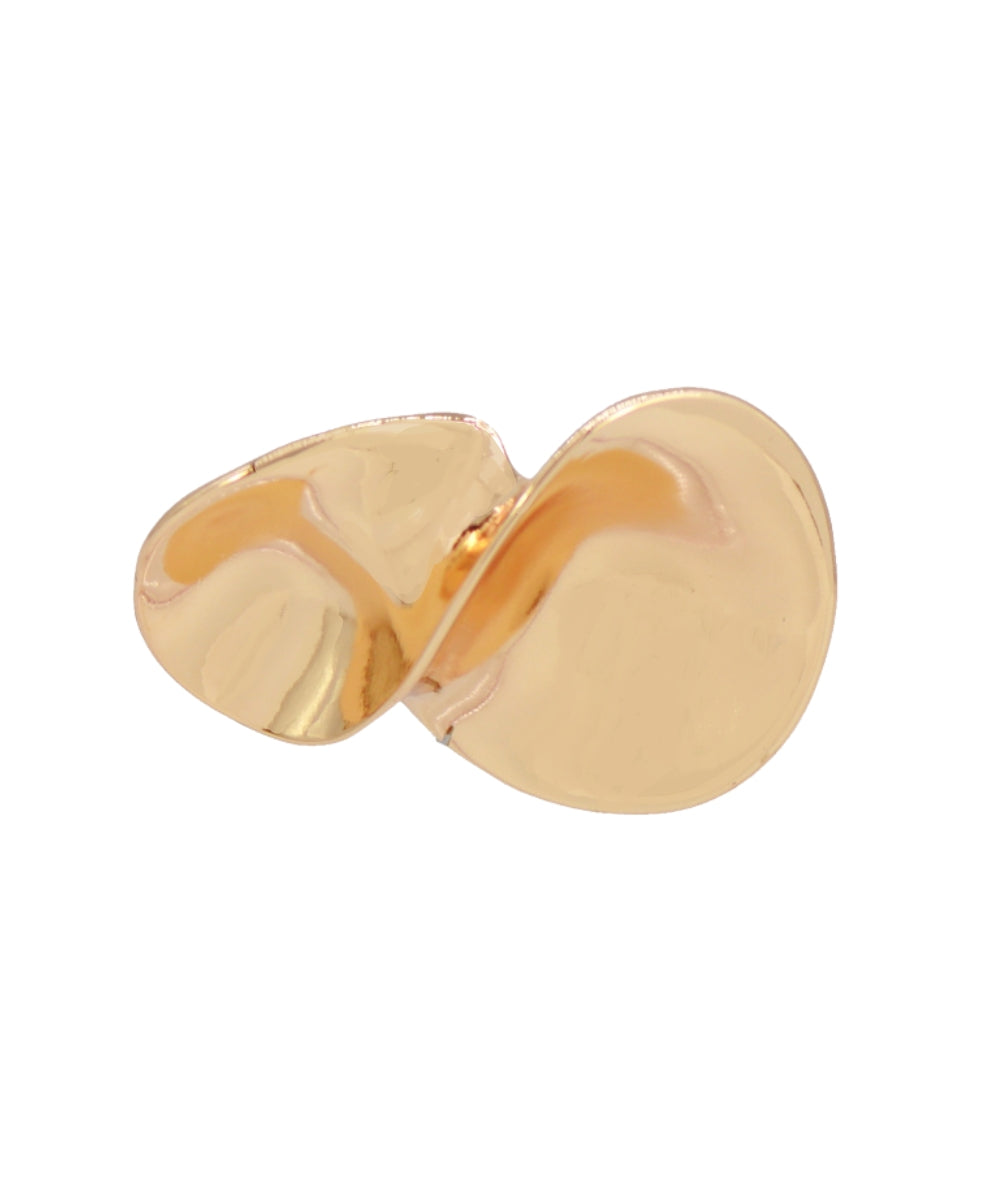 Geometirc Twisted Metal Brooch Pin - Gold