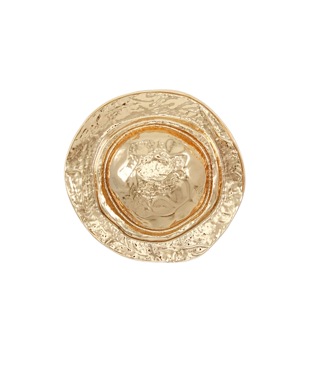 Geometirc Round Brooch Pin - Gold
